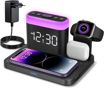 Apple 3-in-1 Dock met Wekker | -40% Retour Deal | Weg is weg, Verzenden