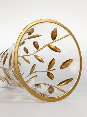 Secoloventesimo - Vaas - Gouden Bladeren Vaas - Emaille -