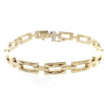 Gouden Bismarck schakel armband (Schakelarmband), Ophalen of Verzenden