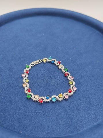 Zonder minimumprijs - Armband 925 zilver en amethist,, Nieuw