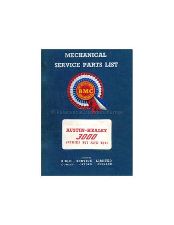 1969 AUSTIN HEALEY MECHANISCHE ONDERDELENBOEK ENGELS