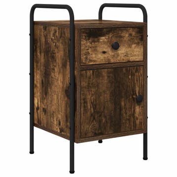 vidaXL Nachtkastje Gerookt eiken 35 x 36,5 x 61 cm Bewerkt, Huis en Inrichting, Verzenden, Nieuw