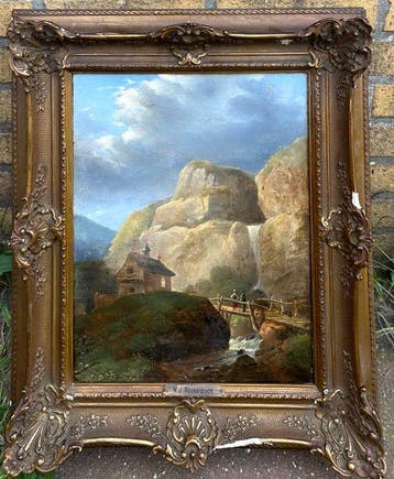 N.J Roosenboom (1805-1880) - Bergrijk landschap