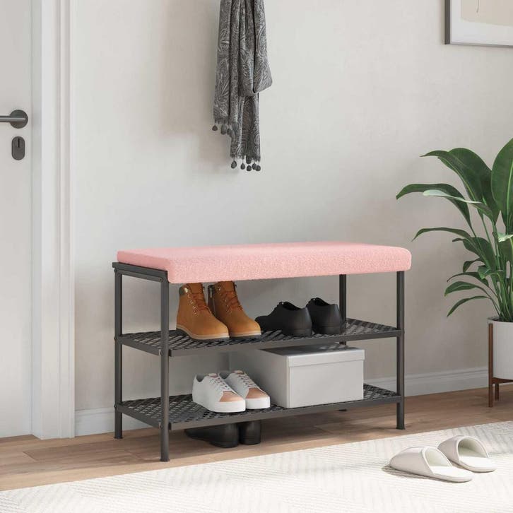 vidaXL Bankkussen Sherpa Stof Roze Diepte 35 cm, Maison & Meubles, Accessoires pour la Maison | Coussins, Envoi