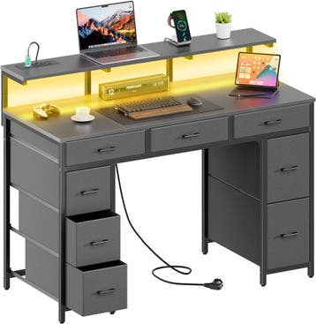 Bureau - Computertafel - Computerbureau - 120x50 cm - Grijs, Huis en Inrichting, Bureaus, Verzenden, Nieuw