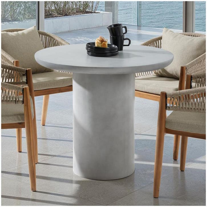 Ronde tuintafel Talmi, voor binnen & buiten, 86,5x75,5cm, Tuin en Terras, Tuinsets en Loungesets, Verzenden