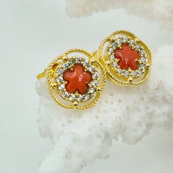 Corail - Argent, Plaqué or - Ensemble de bijoux 2 pièces -
