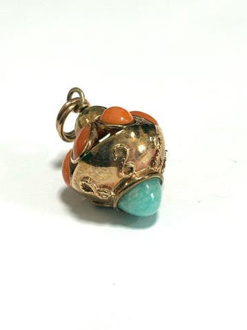 Pendentif - 9 carats Or rose Corail - Corail - Rosa Sciacca