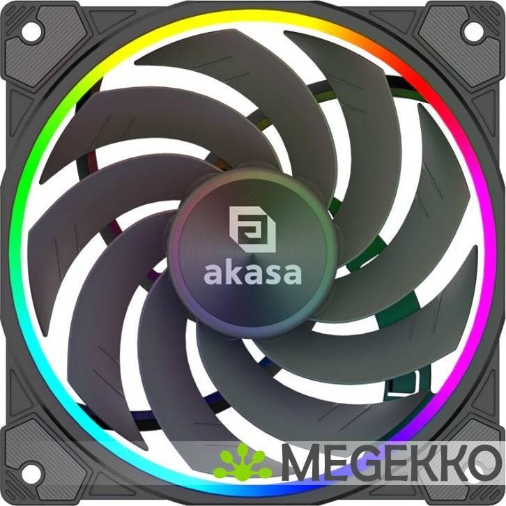 Akasa SOHO AR12 Computer behuizing Ventilator 12 cm Zwart, Computers en Software, Computerkoelers, Nieuw, Verzenden