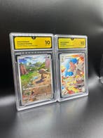 Pokémon - 2 Graded card - Paldean Wooper, Lycanroc Full art