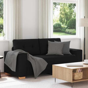 vidaXL Loveseat bank / zetel 180x77x82 cm stof zwart, Verzenden