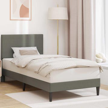 vidaXL Bedframe met hoofdeinde Lichtgrijs 90 x 200 cm, Verzenden