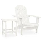 vidaXL Tuinstoel Adirondack met tafel massief vurenhout wit, Verzenden, Nieuw