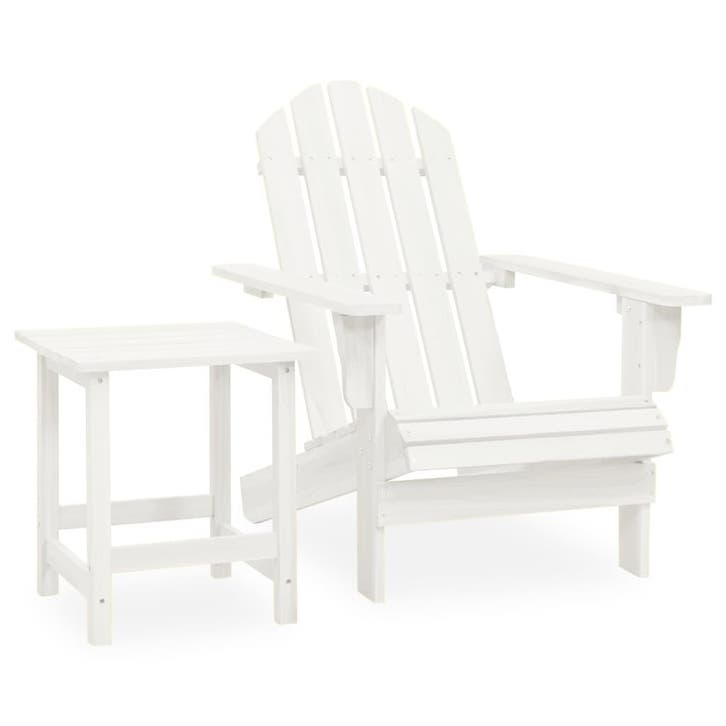 vidaXL Tuinstoel Adirondack met tafel massief vurenhout wit, Jardin & Terrasse, Ensembles de jardin, Envoi