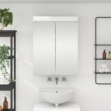vidaXL Badkamerspiegelkast TULUM Hoogglans wit 60 x 16,5 x, Verzenden, Nieuw