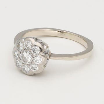 Bague - 14 carats Or blanc Diamant (Naturelle)