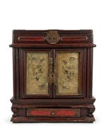 Grand nécessaire de toilette de voyage - Bois - Boîte à, Antiquités & Art