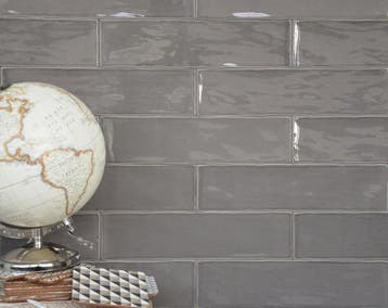 Wandtegel Ragno Viena Antraciet Glans 7,5x30, Nieuw, 20 tot 40 cm, 10 m² of meer, Wandtegels