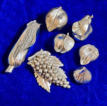 Impero Argenti - Beeldje - “Extra Large” Silver FRUIT Set -
