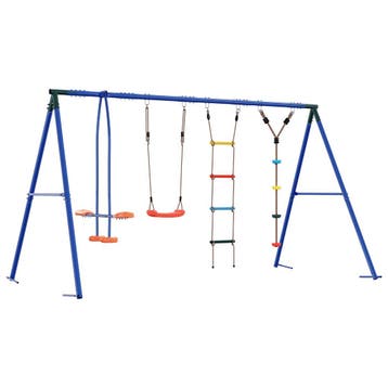 vidaXL Buiten Schommelset Meerkleurig Staal en PE, Kinderen en Baby's, Verzenden, Nieuw