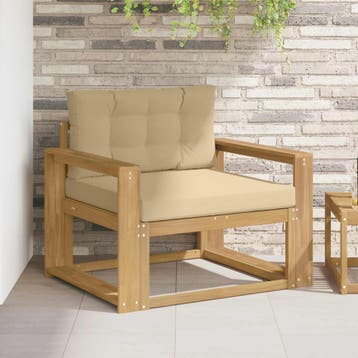 vidaXL Buiten Midden Sofa Polyester Wit, Huis en Inrichting, Zetels | Voetbanken en poefs, Verzenden, Nieuw