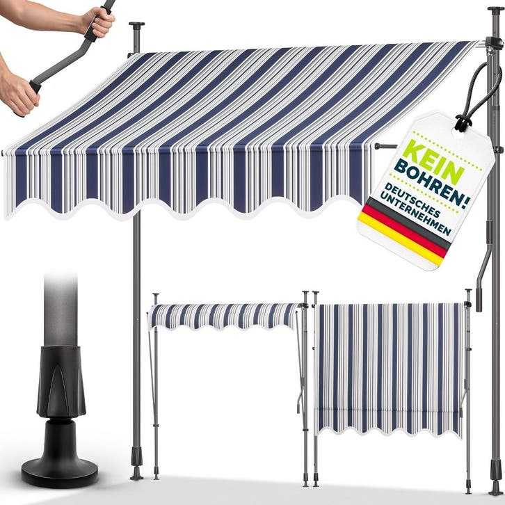 Klemluifel - Balkon luifel - Verticale luifel - 250 cm - Bla, Tuin en Terras, Schaduwdoeken, Nieuw, Verzenden