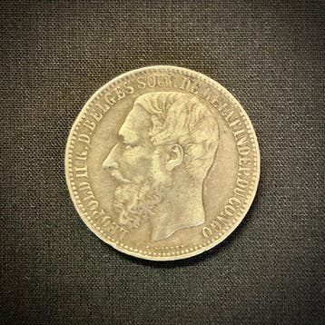 Congo belge. Léopold II. 5 Francs 1881