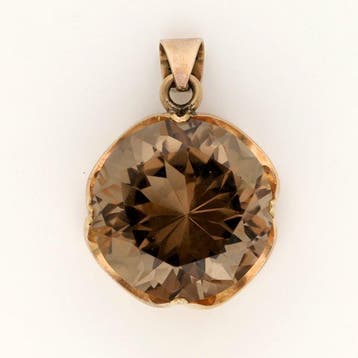 Pendentif - 9 carats Or jaune - Quartz fumé