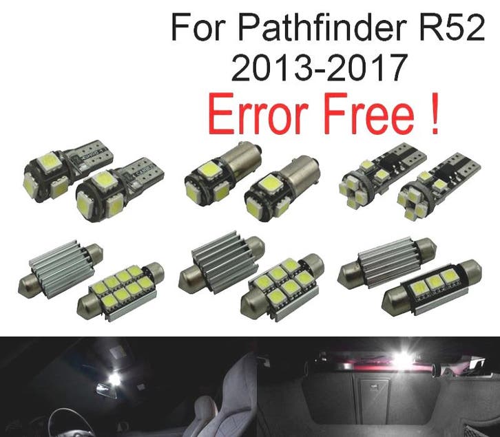 Kit 10 Ampoules Led Intérieur Pour Nissan Pathfinder R52 13-, Auto-onderdelen, Verlichting, Verzenden