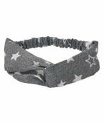 Haarband Twist 5cm – Sterrenprint – Gladde Stof – Wit Zwart, Nieuw