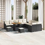 vidaXL Tuinbank Set met kussen met opslag 13 pcs Zwart en, Tuin en Terras, Verzenden, Nieuw
