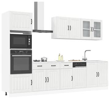 vidaXL 7-delige Keukenkastenset Lucca bewerkt hout glanzend, Verzenden, Nieuw