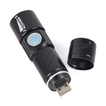 LED zaklamp oplaadbaar via USB - 9,5 cm, Verzenden, Nieuw