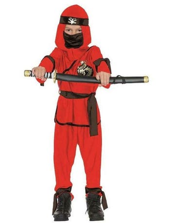 rood ninja warrior kostuum voor kids, Ophalen of Verzenden