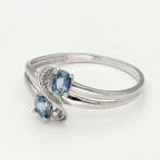 Bague - 18 carats Or blanc - 0.30ct. tw. Topaze