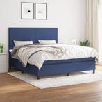 vidaXL Boxspring met matras stof blauw 180x200 cm, Verzenden, Nieuw