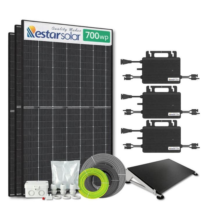 Zonnepanelen pakket voor platdak - 2.1 kW - 3x 700, Doe-het-zelf en Bouw, Zonnepanelen en Toebehoren, Ophalen of Verzenden