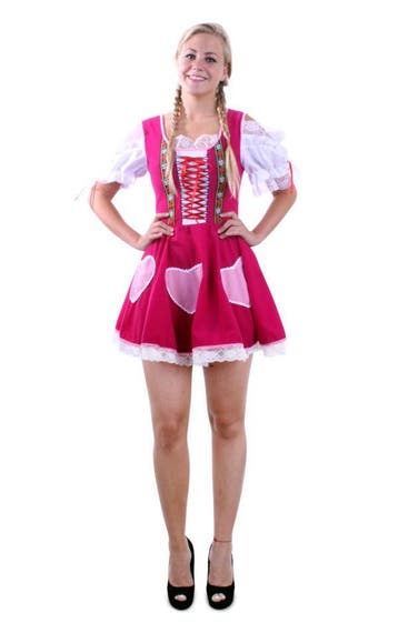 Kort Dirndl Tiroler Jurkje Heidi Roze 34 XS Jurk Oktoberfest, Ophalen of Verzenden, Nieuw