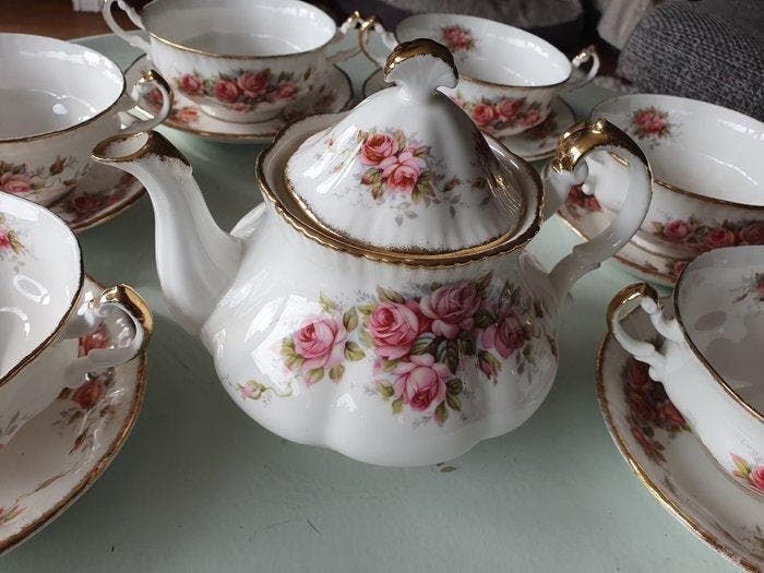 Paragon - Theeservies (7) - Elizabeth Rose - Porselein -, Antiquités & Art, Antiquités | Meubles | Tables