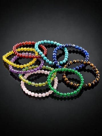 Kleurrijke armbandenset van natuurlijke stenen - Armband