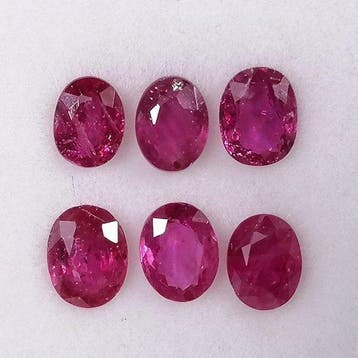 Zonder minimumprijs - 6 pcs Rood Robijn - 1.50 ct -, Handtassen en Accessoires, Nieuw