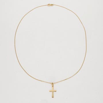 Collier avec pendentif - 14 carats Or jaune - Croix, Bijoux, Sacs & Beauté