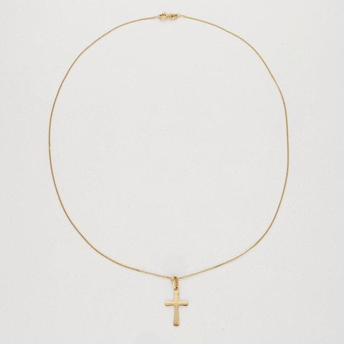 Collier avec pendentif - 14 carats Or jaune - Croix, Bijoux, Sacs & Beauté, Bijoux anciens