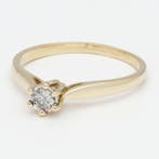 Ring - 18 karaat Geel goud Diamant (Natuurlijk) - Solitair, Bijoux, Sacs & Beauté, Bagues