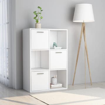 vidaXL Opbergkast 60x29,5x90 cm bewerkt hout wit, Verzenden, Nieuw