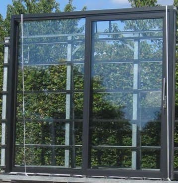 pvc/aluminium schuifraam  , schuifdeur , pui 234 x 234 zwart, Doe-het-zelf en Bouw, 225 cm of meer, Ophalen of Verzenden, Inclusief glas