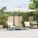 vidaXL Parasol met stalen paal 290x290x238 cm wit, Verzenden