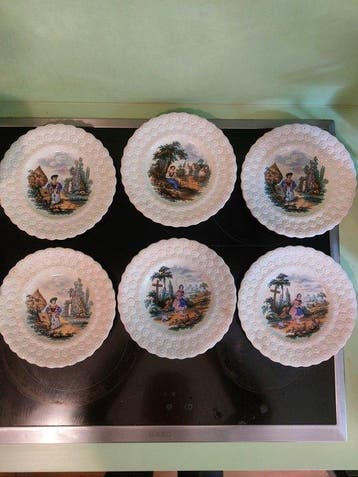 William Smith&Co - Assiette (6) - No100Pastimes - Faïence