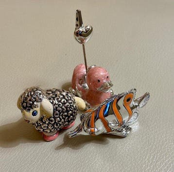Moda Argenti - Beeldje - Sheep, Duckling and Tropical Fish