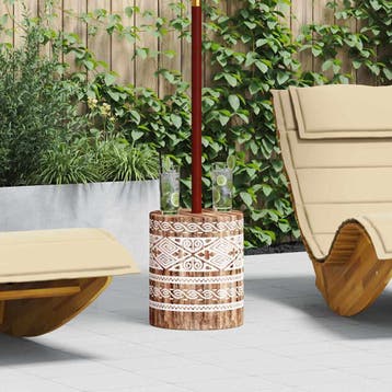 vidaXL Parasolvoet 23 kg Wit gewassen Massief hout, Tuin en Terras, Verzenden, Nieuw